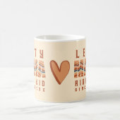Boho Retro Custom Linkshänder-Mama Seit Jahr Herz Kaffeetasse (Mittel)