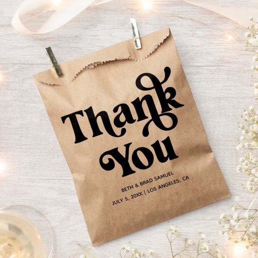 Boho Retro Custom Vielen Dank Geschenktütchen (Ausgeschnitten)