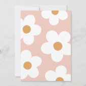 Boho Retro Daisy 1. Geburtstag Einladung (Rückseite)