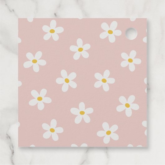 Boho Retro Daisy 1. Groovy Birthday Geschenkanhänger (Rückseite)