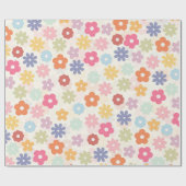 Boho Retro Daisy Blume im Sommer 70 Geschenkpapier (Flach)