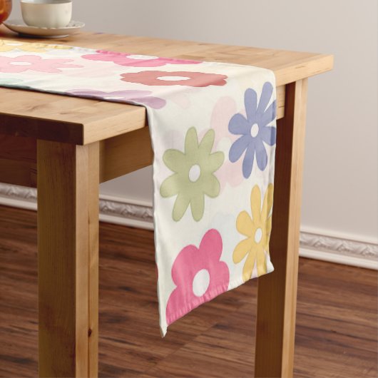 Boho Retro Daisy Blume im Sommer 70 Mittelgroßer Tischläufer (Beispiel)