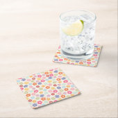 Boho Retro Daisy Blume im Sommer 70 Rechteckiger Pappuntersetzer (Vor Ort)