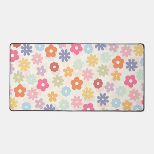 Boho Retro Daisy Blume im Sommer 70 Schreibtischunterlage (Vorderseite)