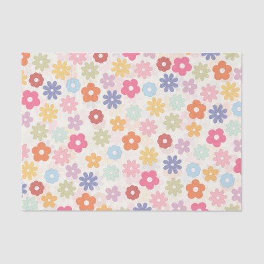 Boho Retro Daisy Blume im Sommer 70 Seidenpapier (Vorderseite)