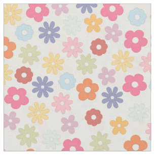 Boho Retro Daisy Blume im Sommer 70 Stoff