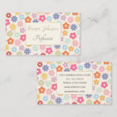 Boho Retro Daisy Blume im Sommer 70 Visitenkarte (Vorne/Hinten)