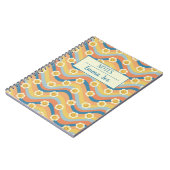 Boho Retro Daisy Blume Personalisiert mit Name Notizblock (Linke Seite)