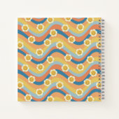Boho Retro Daisy Blume Personalisiert Sketchbook Notizblock (Rückseite)