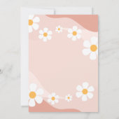 Boho Retro Daisy Floral Earthy Neutral Baby Shower Einladung (Rückseite)