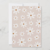 Boho Retro Daisy Girl Erster Geburtstag Einladung (Rückseite)