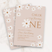 Boho Retro Daisy Girl Erster Geburtstag Einladung