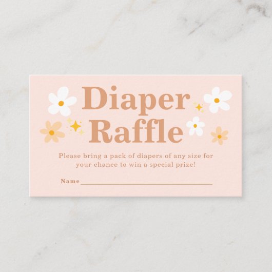 Boho Retro Diaper Raffle Ticket Begleitkarte (Vorderseite)
