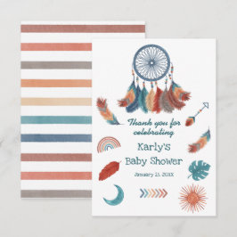Boho Retro Dreamcatcher Babydusche Dankeskarte