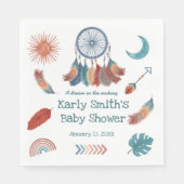 Boho Retro Dreamcatcher Babydusche Serviette (Vorderseite)
