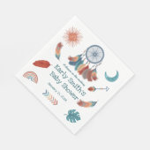 Boho Retro Dreamcatcher Babydusche Serviette (Ecke)