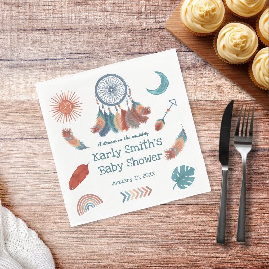Boho Retro Dreamcatcher Babydusche Serviette
