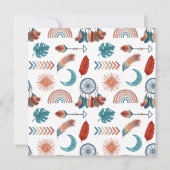 Boho Retro Dreamcatcher Kinderdusche Einladung (Rückseite)