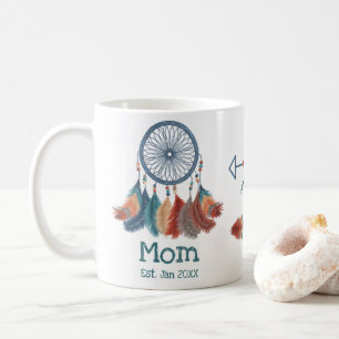 Boho Retro Dreamcatcher-Mama Datum Kaffeetasse