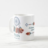 Boho Retro Dreamcatcher-Mama Datum Kaffeetasse (Vorderseite Links)