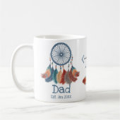 Boho Retro Dreamcatcher Vater Datum Kaffeetasse (Links)