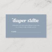Boho Retro Dusty Blue | Diaper Raffle Begleitkarte (Vorderseite)