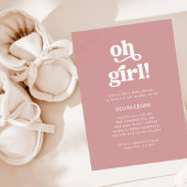 Boho Retro Dusty Rose | Oh Girl Baby Dusche Einladung
