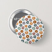 Boho-Retro-Erdige Blumen und botanischer Charme Button (Vorne & Hinten)