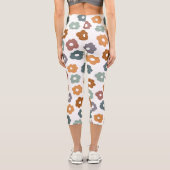 Boho-Retro-Erdige Blumen und botanischer Charme Capri Leggings (Rückseite)