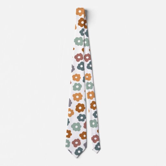 Boho-Retro-Erdige Blumen und botanischer Charme Krawatte (Vorderseite)