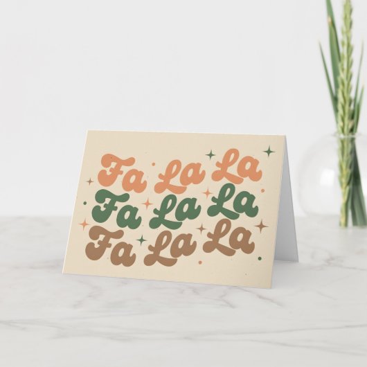 Boho Retro Fa La La Weihnachten (Vorderseite)