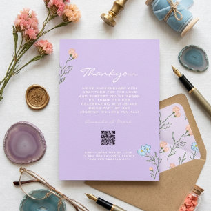Boho Retro Floral Groovy Bold Klassisch Danke Einladung