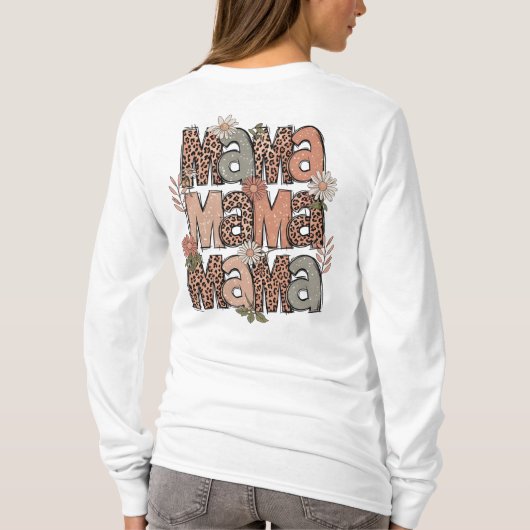 Boho Retro Floral "Mama" Long Sleeve Shirt (Rückseite)