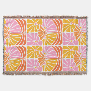 Boho Retro Floral Pattern Decke
