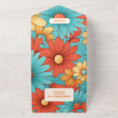 Boho Retro Floral Wedding All In One Einladung (Außenbereich)