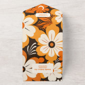 Boho Retro Floral Wedding All In One Einladung (Außenbereich)