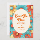 Boho Retro Floral Wedding Save The Date (Vorderseite)