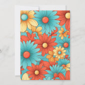 Boho Retro Floral Wedding Save The Date (Rückseite)