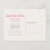 Boho Retro Floral Wedding Save the Date Postcard Postkarte (Rückseite)