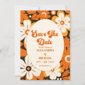 Boho Retro Florale Hochzeit Save The Date (Vorderseite)