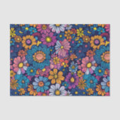 Boho Retro Foral Blume 70er Bold Seidenpapier (Vorderseite)