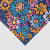 Boho Retro Foral Blume 70er Bold Seidenpapier (Ausschnitt)