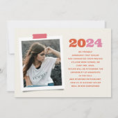 Boho Retro Foto Abschluss Ankündigung (Rückseite)