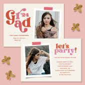 Boho Retro Foto Abschluss Einladung