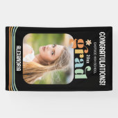 Boho Retro Foto Herzlichen Glückwunsch Graduate Ba Banner (Horizontal)