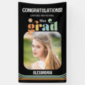 Boho Retro Foto Herzlichen Glückwunsch Graduate Ba Banner (Vertikal)