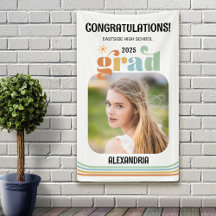 Boho Retro Foto Herzlichen Glückwunsch Graduate