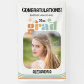 Boho Retro Foto Herzlichen Glückwunsch Graduate Banner (Vertikal)