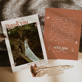 Boho Retro Foto Wedding Danke Karte