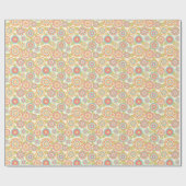 Boho Retro Funky Blumen-Blumenmuster (Creme) Geschenkpapier (Flach)